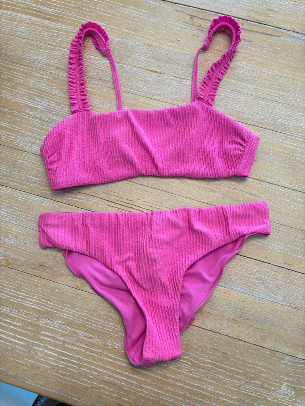 Raisins Pink Ribbed Bikini Two-Piece